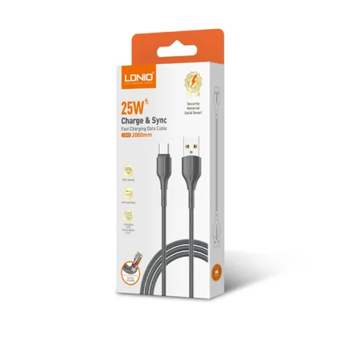 LDNIO LS852 25W Fast Charging USB3.0 Data Cable Micro/Lightning/Type C - 2m