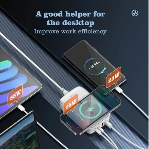LDNIO Q4010 140W 6-in-1 Multiport Desktop Charging Wireless Charger