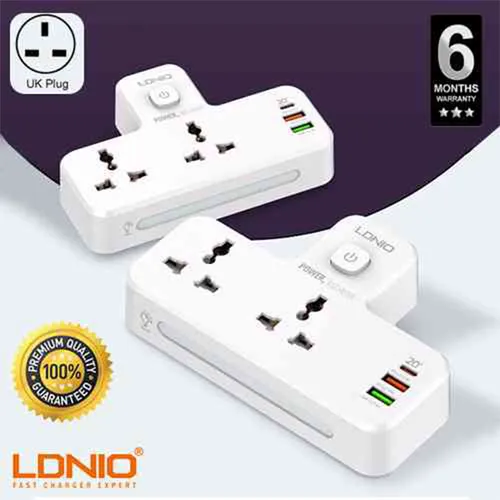 LDNIO SC2311 2 Port with 1 USB-C and 2 USB-A Power Socket