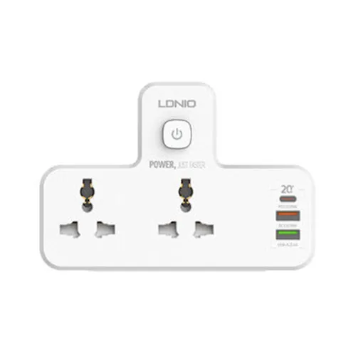 LDNIO SC2311 2 Port with 1 USB-C and 2 USB-A Power Socket – UK