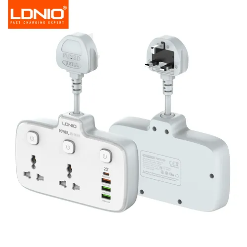 LDNIO SC2413 Universal Power Strip USB Outlet Extension Cord Adapter Wall Charger Surge Protector Socket With 4 USB Port