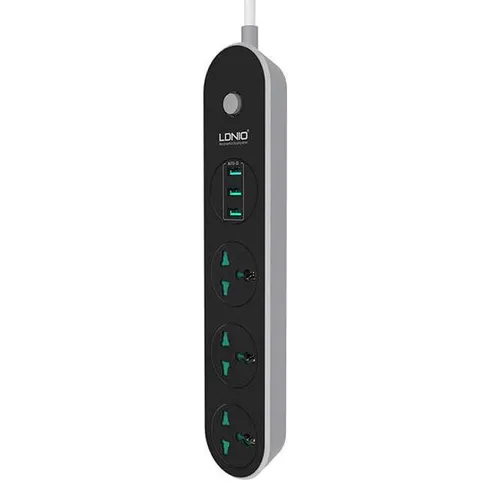 LDNIO SC3301 3 Power Socket + 3 USB Extension Power Cord