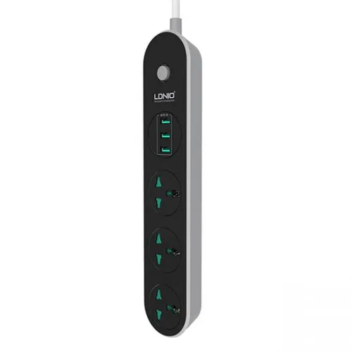 LDNIO SC3301 3 Power Socket + 3 USB Extension Power Cord