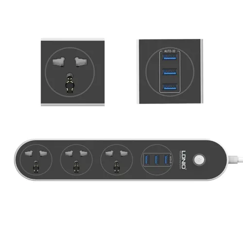 LDNIO SC3301/ 3 Power Socket With 3 USB Extension cord