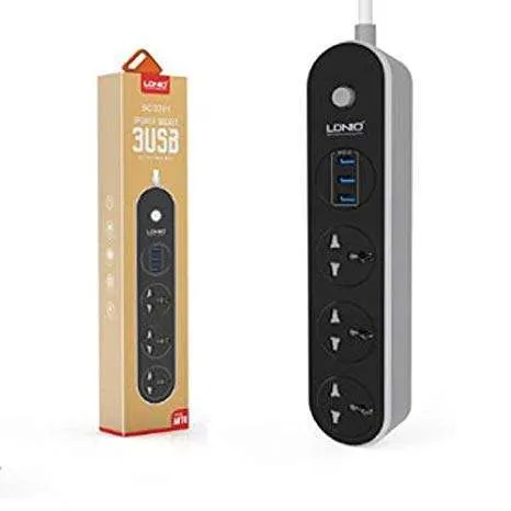 LDNIO SC3301 Extension Power Cord/3 Socket USB