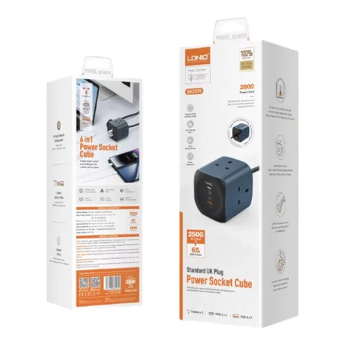 LDNIO SC3319 6 In 1 Power Socket Cube