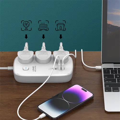 LDNIO SC3416 3 AC Outlets 4 USB Power Strip