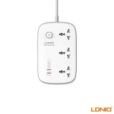 LDNIO SC3416 – 3250W Power Strip with 3 Universal Outlets, 2 USB-A + 2 USB-C 65W Outlets – 2M Power Cord Extension Socket