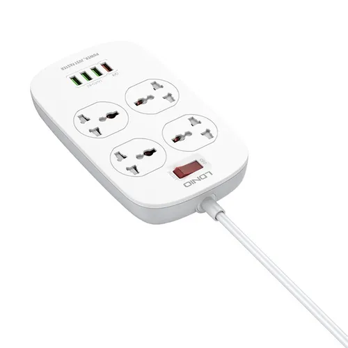 LDNIO SC4407 Defender Series 4 Power Socket + 4 USB Extension Power Cord