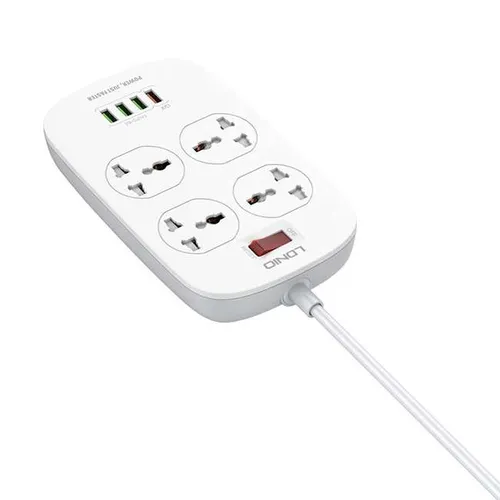 LDNIO SC4407 Defender Series 4 Power Socket + 4 USB Extension Power Cord