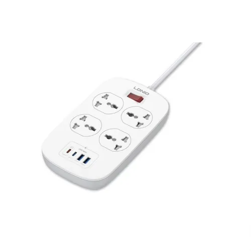 LDNIO SC4407C 4 Power Socket 2500W 2 USB + 2 PD Extension Power Cord