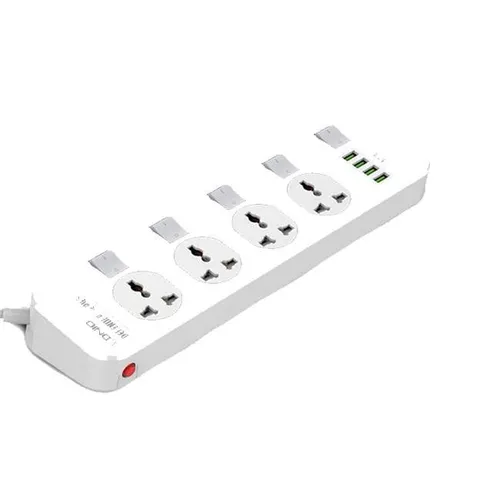 LDNIO SC4408 4 Power Socket + 4 USB 2500W Extension Power Cord