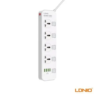 LDNIO SC4408 Extension Cord with 4 Socket Outlets + 4 USB – 2500W (2 Meter)