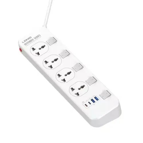 LDNIO SC4408C 4 Power Socket 2500W 2 USB + 2 PD Extension Power Cord