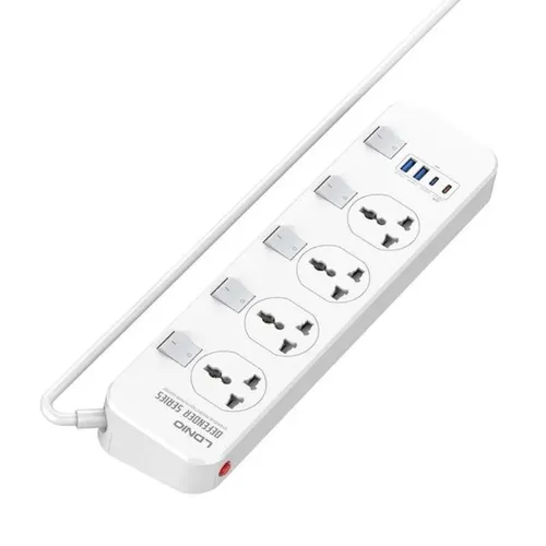 LDNIO SC4408C 4 Power Socket 2500W 2 USB + 2 PD Extension Power Cord