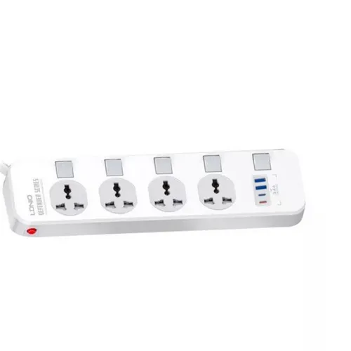 LDNIO SC4408C 4 Power Socket 2500W 2 USB + 2 PD Extension Power Cord