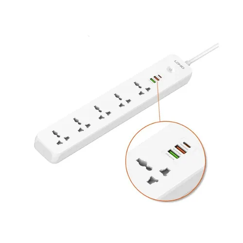 LDNIO SC5319 Power Strip Multi Protection with 5 AC Outlets + 2 USB +PD Extension Power Cord