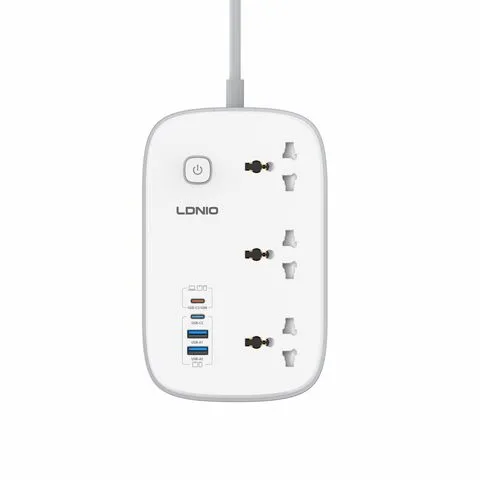 LDNIO SC6 3 Power Socket 3250W 2 USB + 2 PD Extension Power Cord