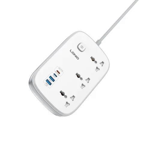 LDNIO SC6 3 Power Socket 3250W 2 USB + 2 PD Extension Power Cord