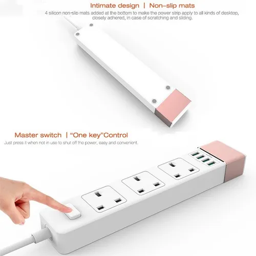 LDNIO SK3640 Power Socket 2500W 4 USB Extension Power Cord
