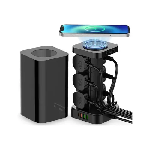 Ldnio SKW6457 3 in 1 Power Extension Cord with Wireless Charger