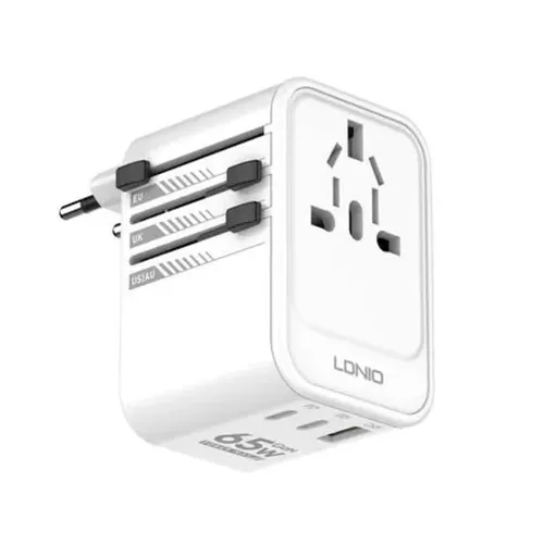 LDNIO Z6 3-USB Ports 65W GaN Travel Adapter