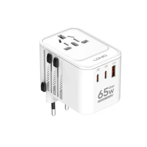 LDNIO Z6 3 USB Ports 65W Gan Travel Adapter