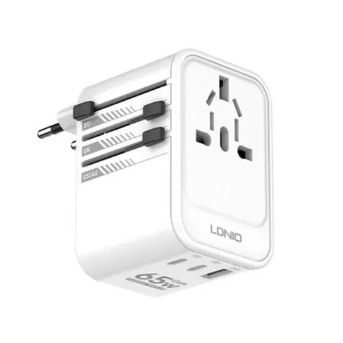 LDNIO Z6 3-USB Ports 65W GaN Travel Adapter