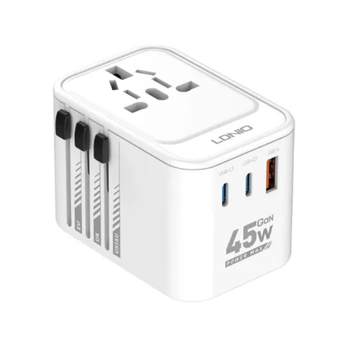 LDNIO Z8 3 USB Ports 45W GaN Travel Adapter