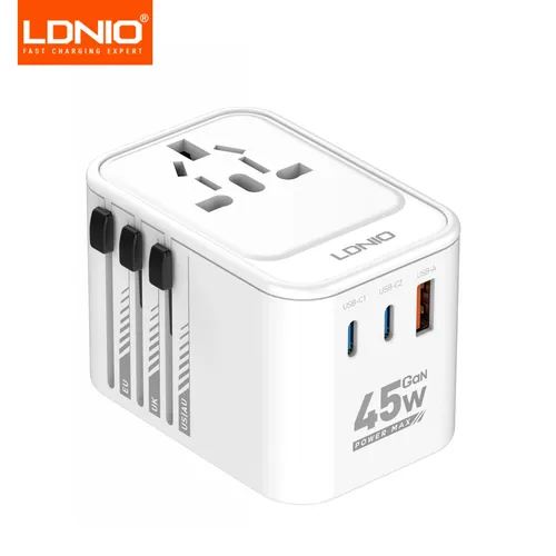LDNIO Z8 3 USB Ports 45W GaN Travel Adapter