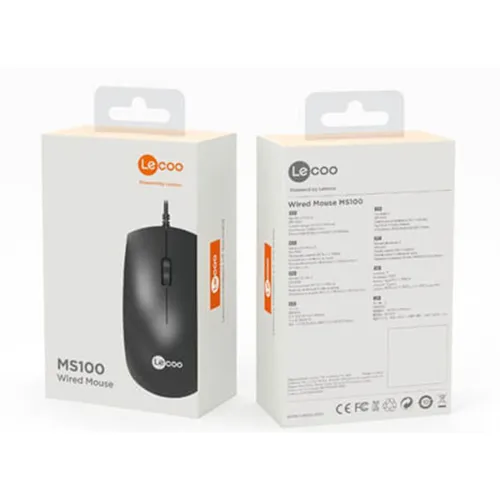 Lecoo MS100 Wired Mouse Black