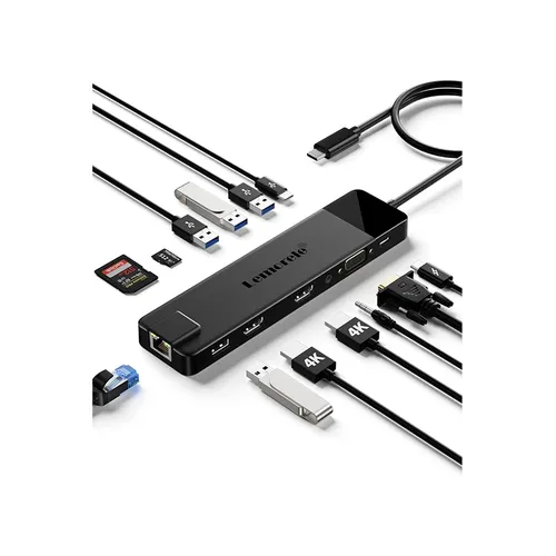Lemorele TC100 13 in 1 USB-C Triple Display Docking Station