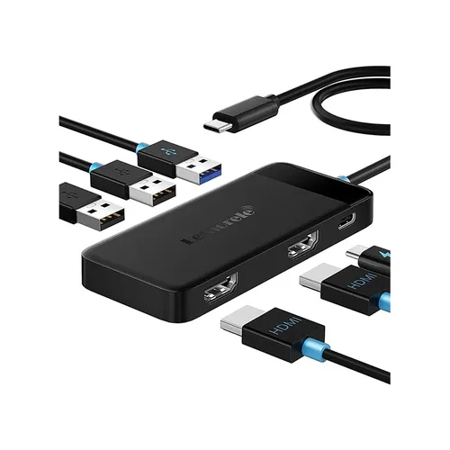 Lemorele TC122 6 in 1 USB-C Dual Display Docking Station