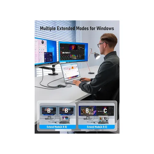 Lemorele TC122 6 in 1 USB-C Dual Display Docking Station
