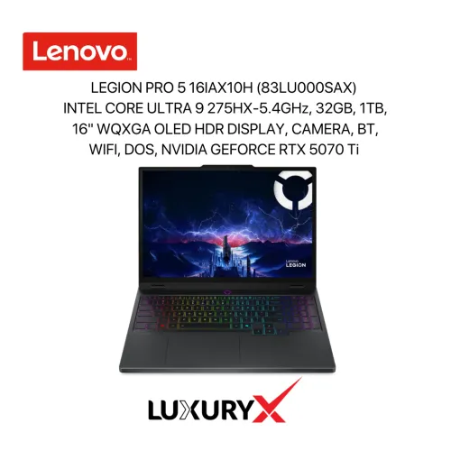 Lenovo Legion Pro 5 16IAX10H Intel Ultra 9 275HX RTX 5070 Gaming Laptop – 32GB RAM 1TB SSD