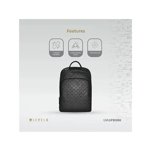 Levelo Gracia PU Leather Water Resistant Universal Laptop Backpack
