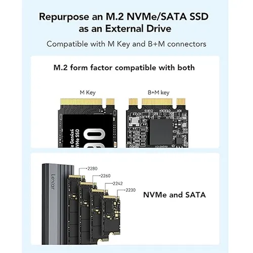 Lexar E300 M.2 NVMe SSD Enclosure