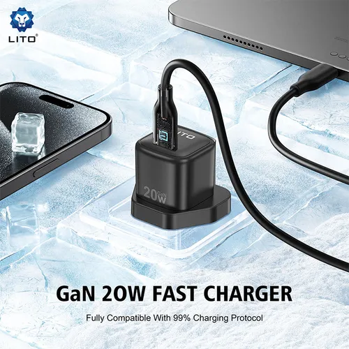 LITO LC12B GaN 20W PD 3 Pin Adapter