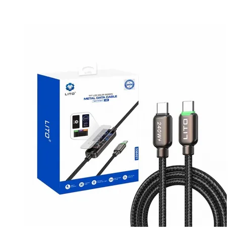 LITO LD26CC Metal Type-C to Type-C Cable with Real-time LCD Display