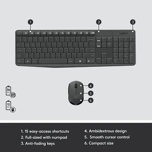 Logitech MK235 Wireless Keyboard And Mouse Combo