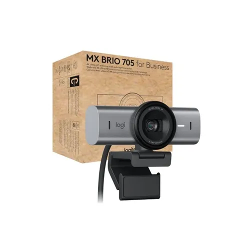 Logitech MX Brio 705 for Business 4K Webcam with Auto Light Correction
