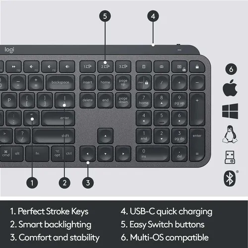 Logitech MX Keys Advanced Wireless Illuminated Keyboard