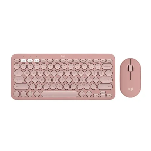 Logitech Pebble 2 Combo – Wireless Keyboard and Mouse – Tonal Rose
