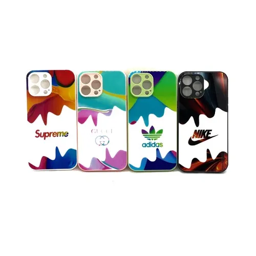 Logo Colorful Glass Back Cover for iPhone