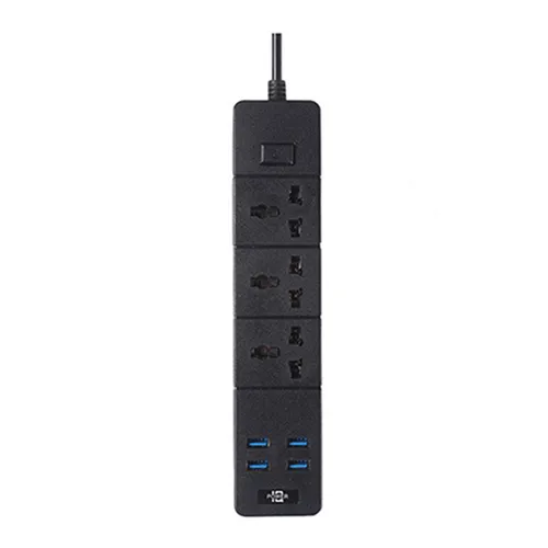 LUCKY HAWK LH-T18 3 Port 6.2A + 4 USB Surge Protection Power Extension Cord