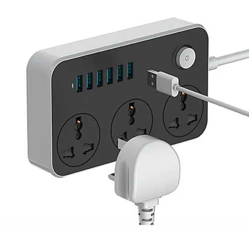 LUCKY HAWK LH-T21 6 USB Port Auto Max 3.4A + 3 Anti-Static Power Socket Extension Power Cord