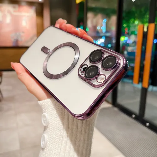 Luxury Transparent Magsafe Logo Hole Case For iPhone