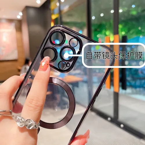 Luxury Transparent Magsafe Logo Hole Case For iPhone