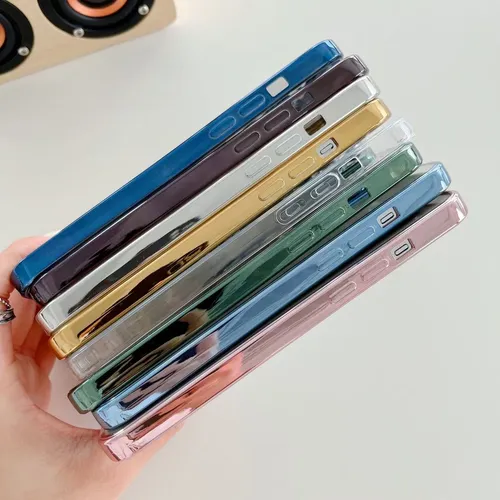 Luxury Transparent Plating Logo Hole Case For iPhone