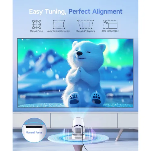 Magcubic HY300 Pro+ 4K Android WiFi Mini Portable Projector with Built in 5W Speaker